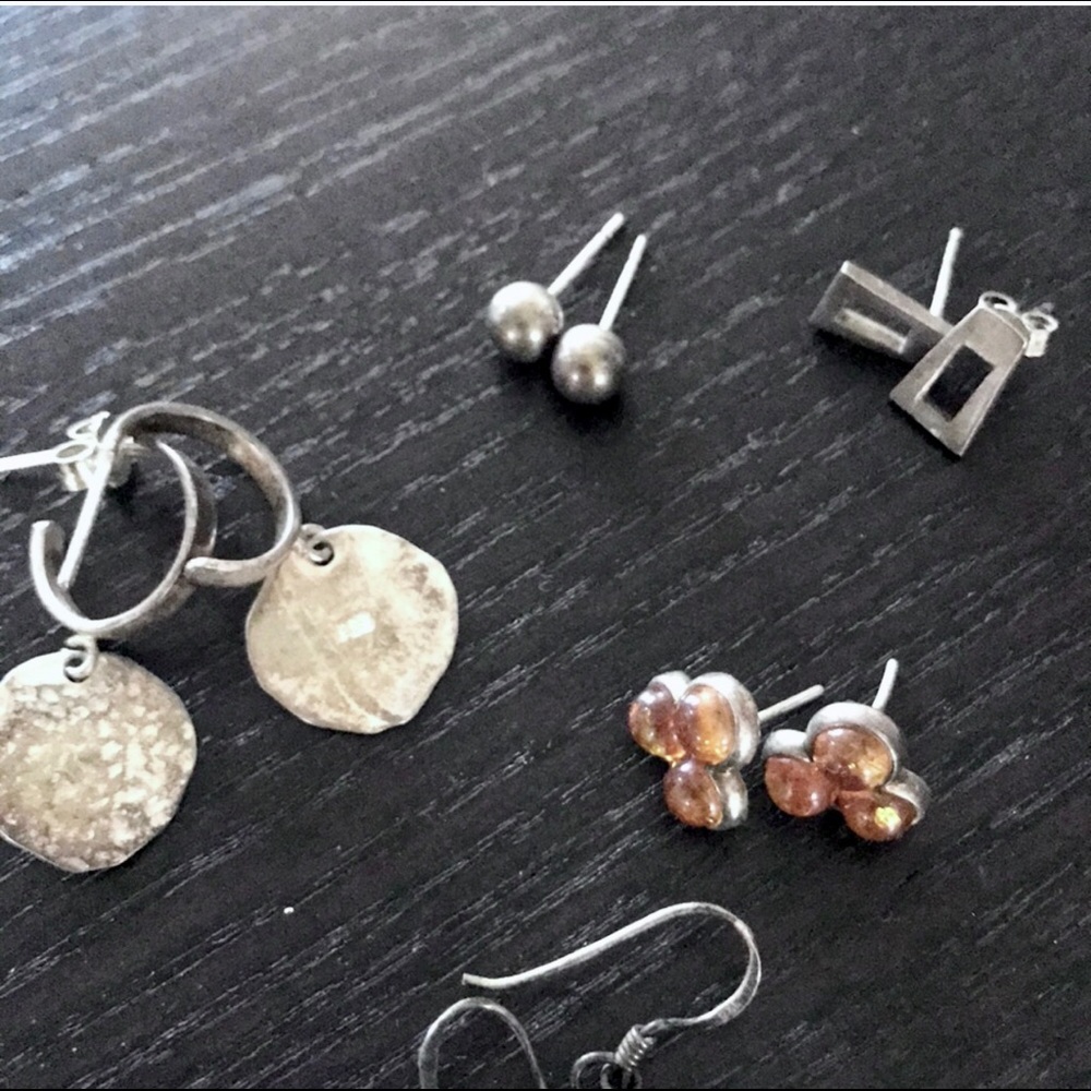 ✨SOLD✨ sterling silver collection of 4 earrings!